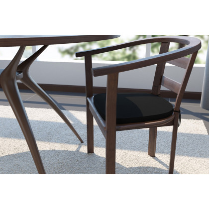 LeisureMod Modern Dining Chair Cushion Pads - Black