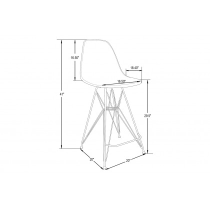 LeisureMod Cresco Modern Acrylic Barstool with Chrome Base and Footrest - White/Purple