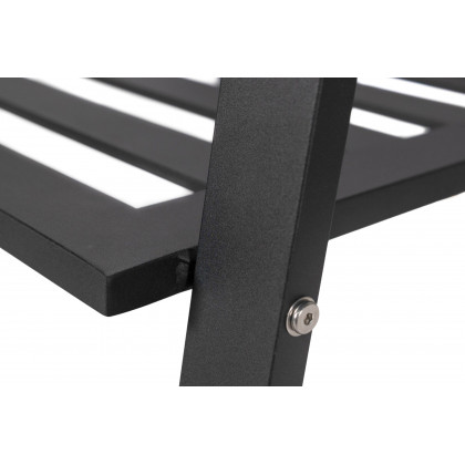 LeisureMod Chelsea Modern 7-Piece Outdoor Dining Set in Black Aluminum with Removable Cushions - Cherry