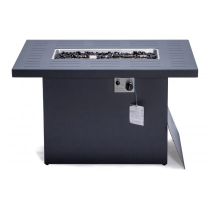 LeisureMod - Chelsea Patio Modern Black Aluminum Propane Fire Pit Table