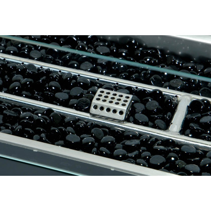 LeisureMod Mace Patio Modern Wicker Propane Fire Pit Table - Black
