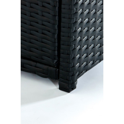 LeisureMod Mace Patio Modern Wicker Propane Fire Pit Table - Black