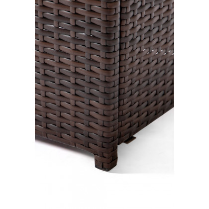 LeisureMod Mace Patio Modern Wicker Propane Fire Pit Table - Dark Brown