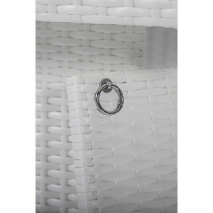 LeisureMod Mace Patio Modern Wicker Propane Fire Pit Table - White