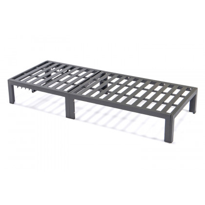 LeisureMod Chelsea Modern Outdoor Black Chaise Lounge Chair with Cushions - Blue