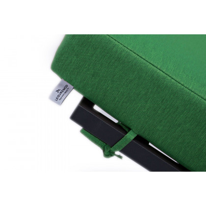 LeisureMod Chelsea Modern Outdoor Black Chaise Lounge Chair with Cushions - Green