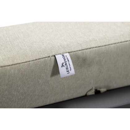 LeisureMod Chelsea Convertible Double Chaise Lounge Chair and Sofa with Cushions - Beige, Black