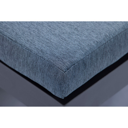 LeisureMod Chelsea Convertible Double Chaise Lounge Chair and Sofa with Cushions - Blue, Black