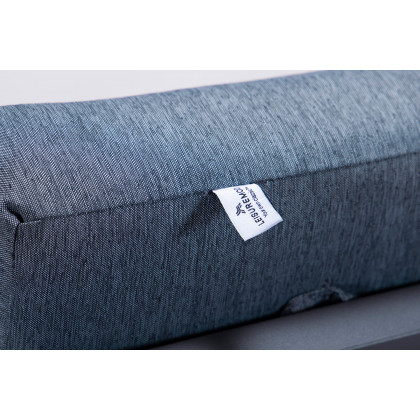 LeisureMod Chelsea Convertible Double Chaise Lounge Chair and Sofa with Cushions - Blue, Black