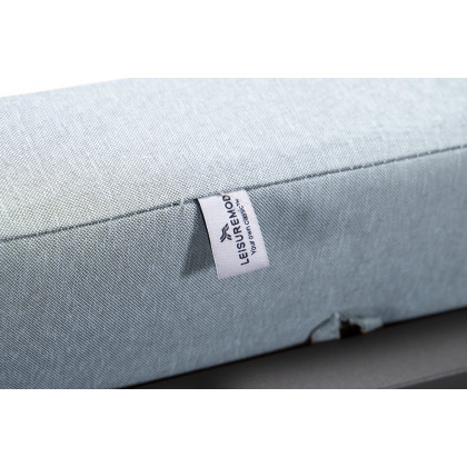 LeisureMod Chelsea Convertible Double Chaise Lounge Chair and Sofa with Cushions - Light Gray, Black