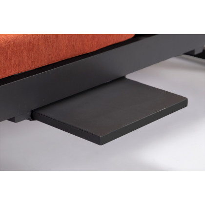LeisureMod Chelsea Convertible Double Chaise Lounge Chair and Sofa with Cushions - Orange, Black