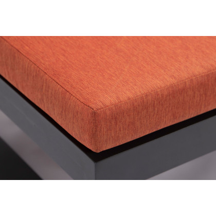 LeisureMod Chelsea Convertible Double Chaise Lounge Chair and Sofa with Cushions - Orange, Black