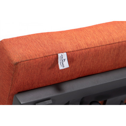 LeisureMod Chelsea Convertible Double Chaise Lounge Chair and Sofa with Cushions - Orange, Black