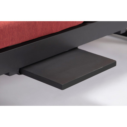 LeisureMod Chelsea Convertible Double Chaise Lounge Chair and Sofa with Cushions - Red, Black
