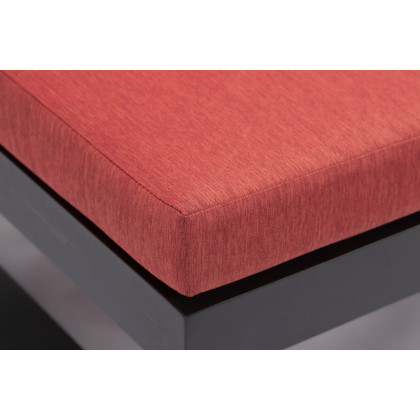LeisureMod Chelsea Convertible Double Chaise Lounge Chair and Sofa with Cushions - Red, Black