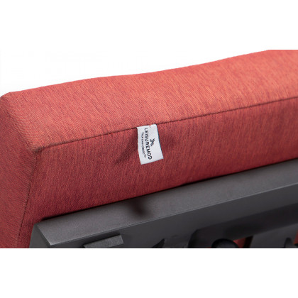 LeisureMod Chelsea Convertible Double Chaise Lounge Chair and Sofa with Cushions - Red, Black