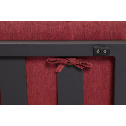 LeisureMod Chelsea Convertible Double Chaise Lounge Chair and Sofa with Cushions - Red, Black