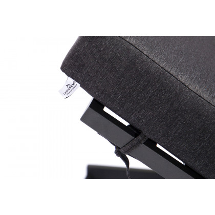 LeisureMod Chelsea Modern Outdoor Black Chaise Lounge Chair with Side Table and Cushions - Black