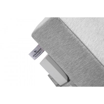 LeisureMod Chelsea Modern Outdoor White Chaise Lounge Chair with Side Table and Cushions - Light Gray