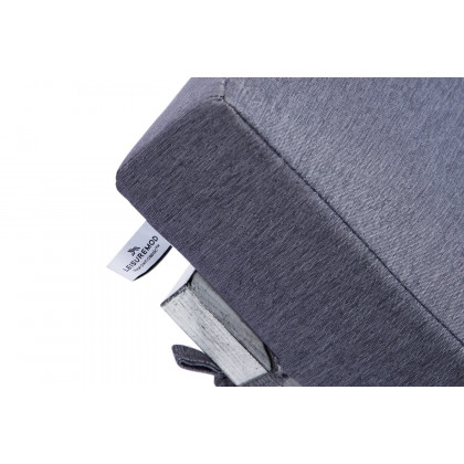 LeisureMod Chelsea Modern Outdoor Weathered Gray Chaise Lounge Chair with Side Table and Cushions - Blue