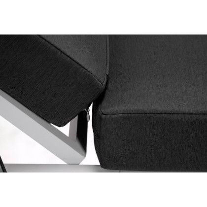 LeisureMod Chelsea Modern Outdoor White Chaise Lounge Chair with Cushions - Black