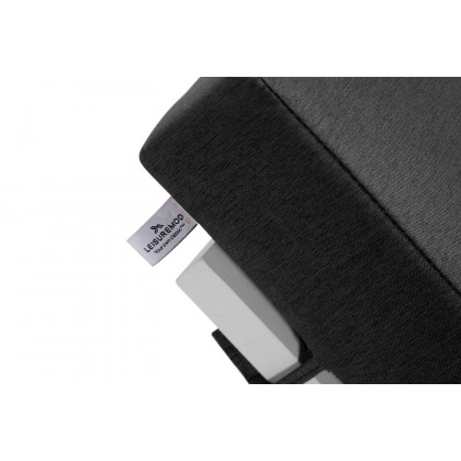 LeisureMod Chelsea Modern Outdoor White Chaise Lounge Chair with Cushions - Black