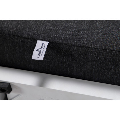 LeisureMod Chelsea Convertible Double Chaise Lounge Chair and Sofa with Cushions - Black, White