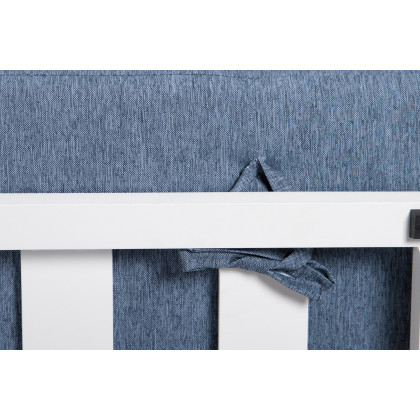 LeisureMod Chelsea Convertible Double Chaise Lounge Chair and Sofa with Cushions - Blue, White