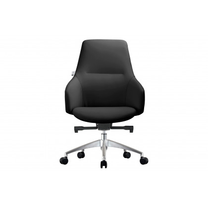 LeisureMod - Celeste Mid-Century Modern Office Chair in Upholstered Faux Leather with Swivel and Tilt