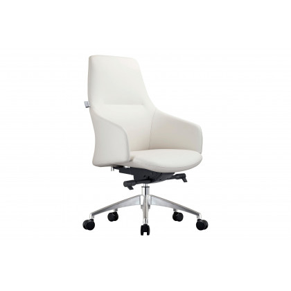 LeisureMod - Celeste Mid-Century Modern Office Chair in Upholstered Faux Leather with Swivel and Tilt