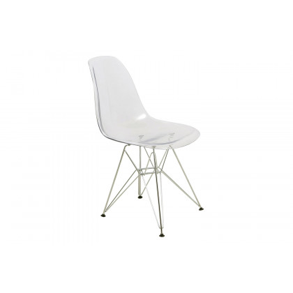 LeisureMod - Cresco Molded Plastic Eiffel Side Chair with Chrome Legs