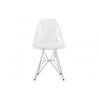 LeisureMod - Cresco Molded Plastic Eiffel Side Chair with Chrome Legs