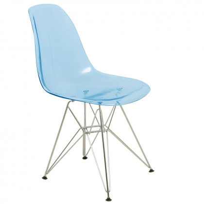 LeisureMod - Cresco Molded Plastic Eiffel Side Chair with Chrome Legs