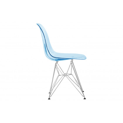 LeisureMod Cresco Molded Eiffel Side Chair (Set Of 4) - Transparent Blue