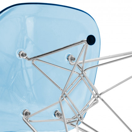 LeisureMod Cresco Molded Eiffel Side Chair (Set Of 4) - Transparent Blue