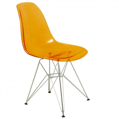 LeisureMod - Cresco Molded Plastic Eiffel Side Chair with Chrome Legs