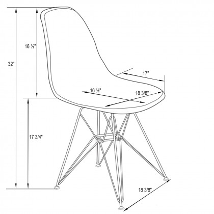 LeisureMod Cresco Molded Eiffel Side Chair (Set Of 4) - Transparent Orange