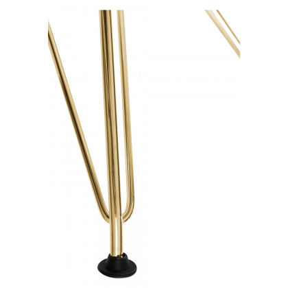 LeisureMod Cresco Modern Molded Eiffel Side Dining Chair with Gold Base (Set Of 4) - Transparent/Red