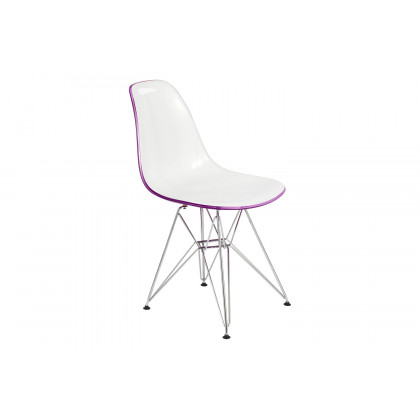 LeisureMod - Cresco Molded Plastic Eiffel Side Chair with Chrome Legs