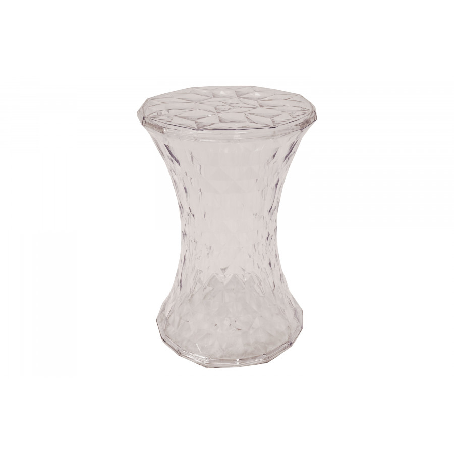 LeisureMod Clio Modern Diamond Shaped Side End Table - Clear