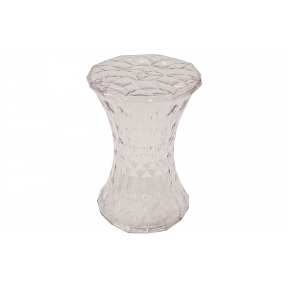 LeisureMod Clio Modern Diamond Shaped Side End Table - Clear