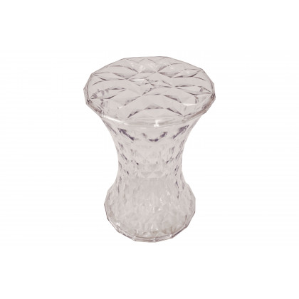 LeisureMod Clio Modern Diamond Shaped Side End Table - Clear