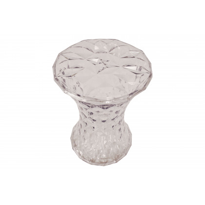 LeisureMod Clio Modern Diamond Shaped Side End Table - Clear