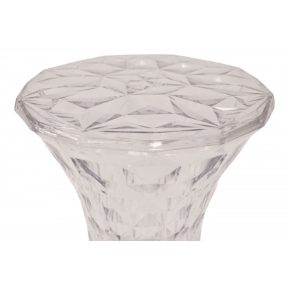LeisureMod Clio Modern Diamond Shaped Side End Table - Clear