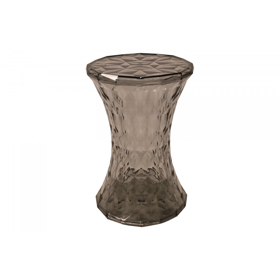LeisureMod Clio Modern Diamond Shaped Side End Table - Transparent Black