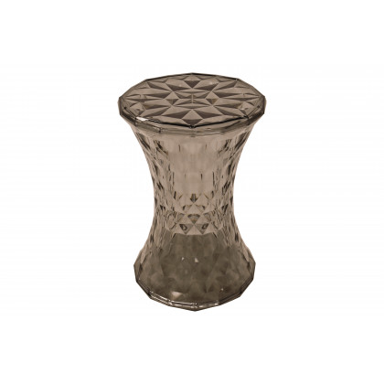 LeisureMod Clio Modern Diamond Shaped Side End Table - Transparent Black