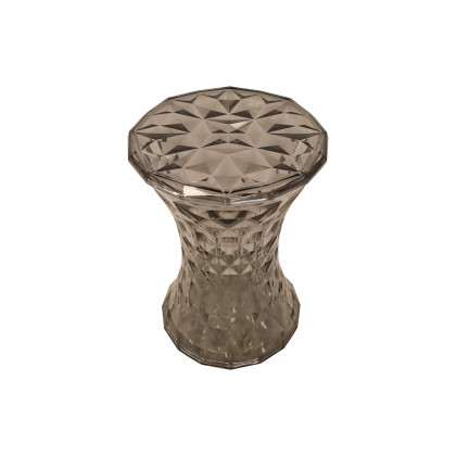 LeisureMod Clio Modern Diamond Shaped Side End Table - Transparent Black