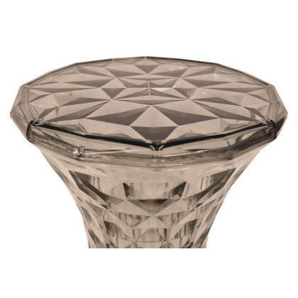 LeisureMod Clio Modern Diamond Shaped Side End Table - Transparent Black