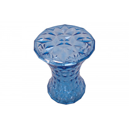 LeisureMod Clio Modern Diamond Shaped Side End Table - Transparent Blue
