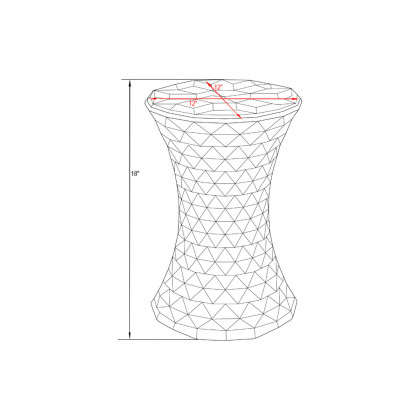 LeisureMod Clio Modern Diamond Shaped Side End Table - Transparent Blue